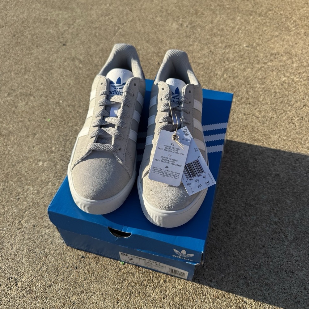 Adidas Campus VULC J Grey/white/blue SIZE 6 Youth / 7 Women IH8039 - Picture 5 of 7